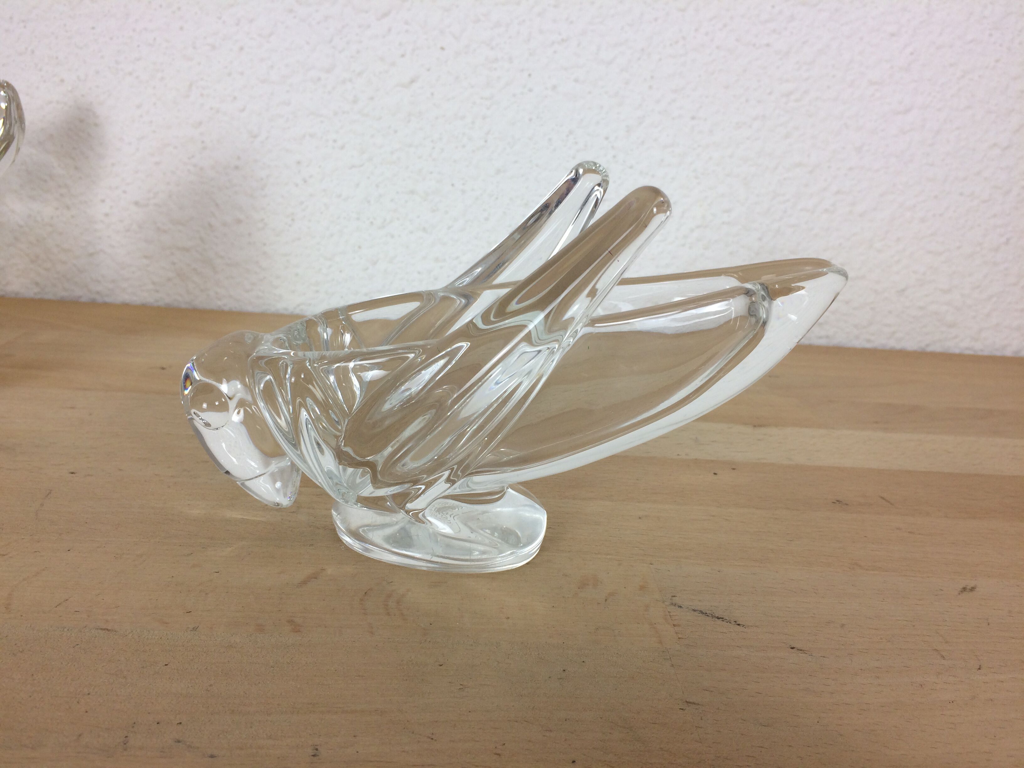 Set of 3 animal cups in vannes crystal, dogs and grasshopper