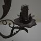 Pair of grey patinated iron wall lamps