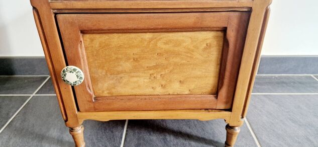 Louis Philippe style bedside table in cherry and ash wood
