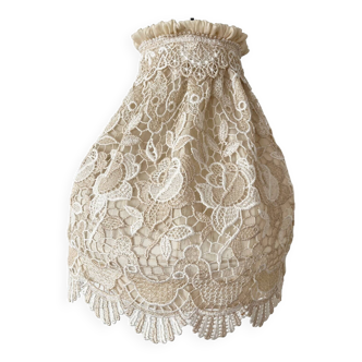 Vintage embroidered fabric pendant light