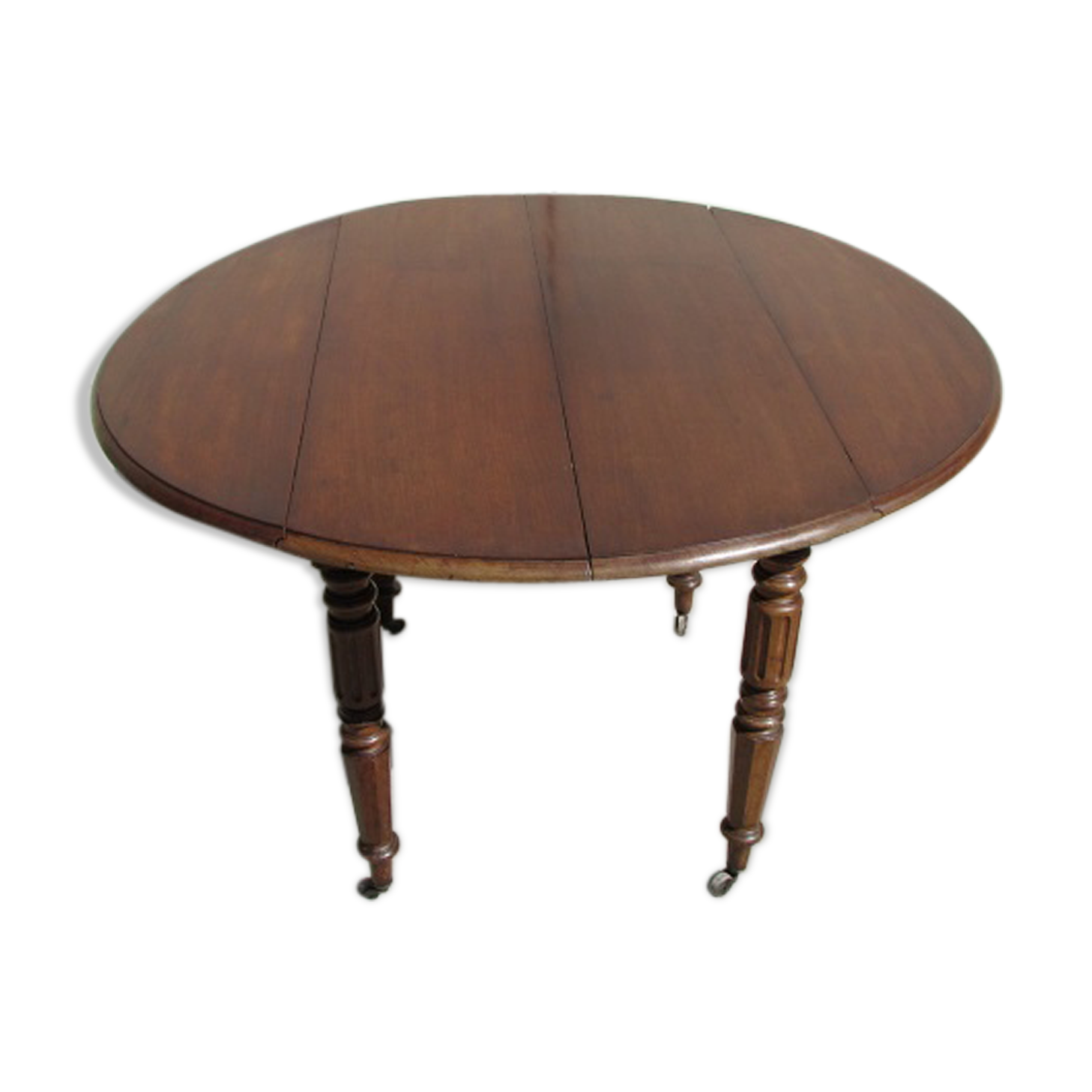 Round table expandable mahogany
