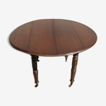 Round table expandable mahogany
