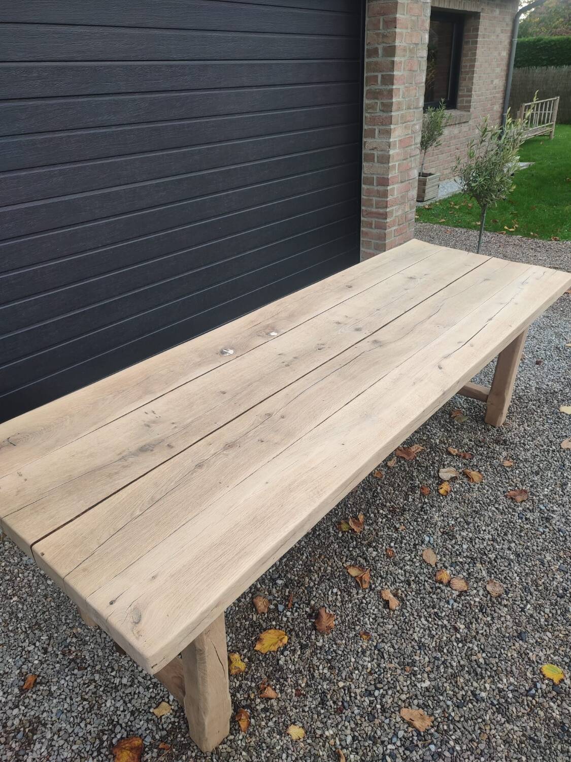 Large solid oak farmhouse table 2.45m