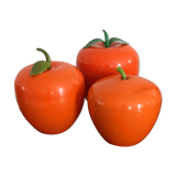 3 ice buckets orange apples 70s