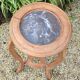 Antique Louis XV style stool in wood and marble.