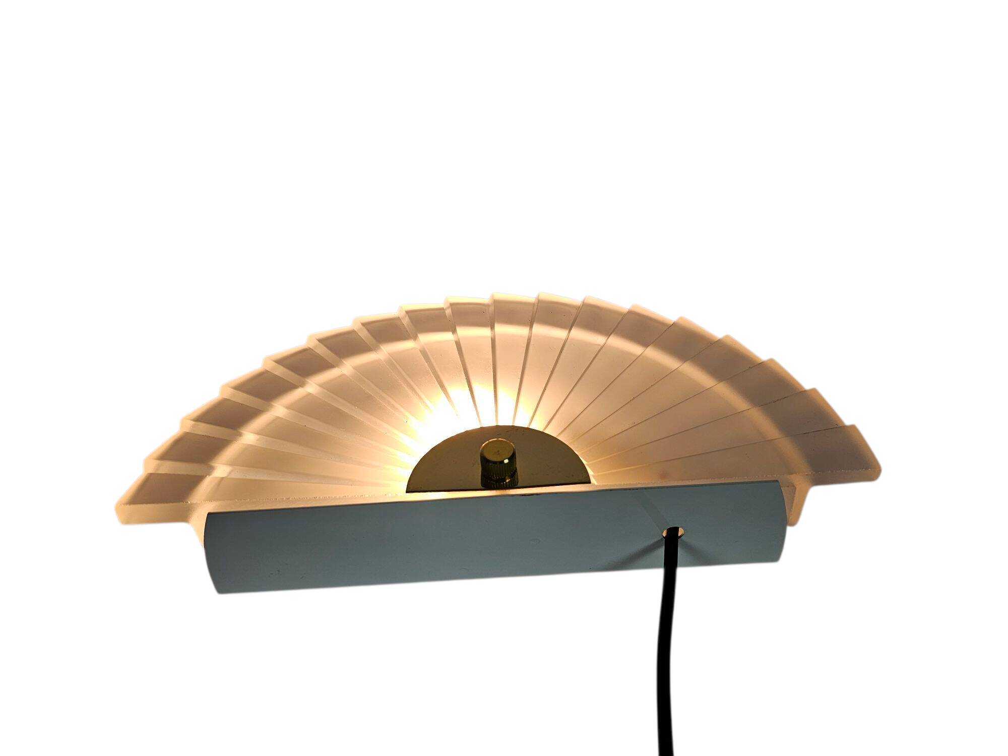 Happy Light - 'Waaier' - wandlamp - geperst glas - metaal - 90's