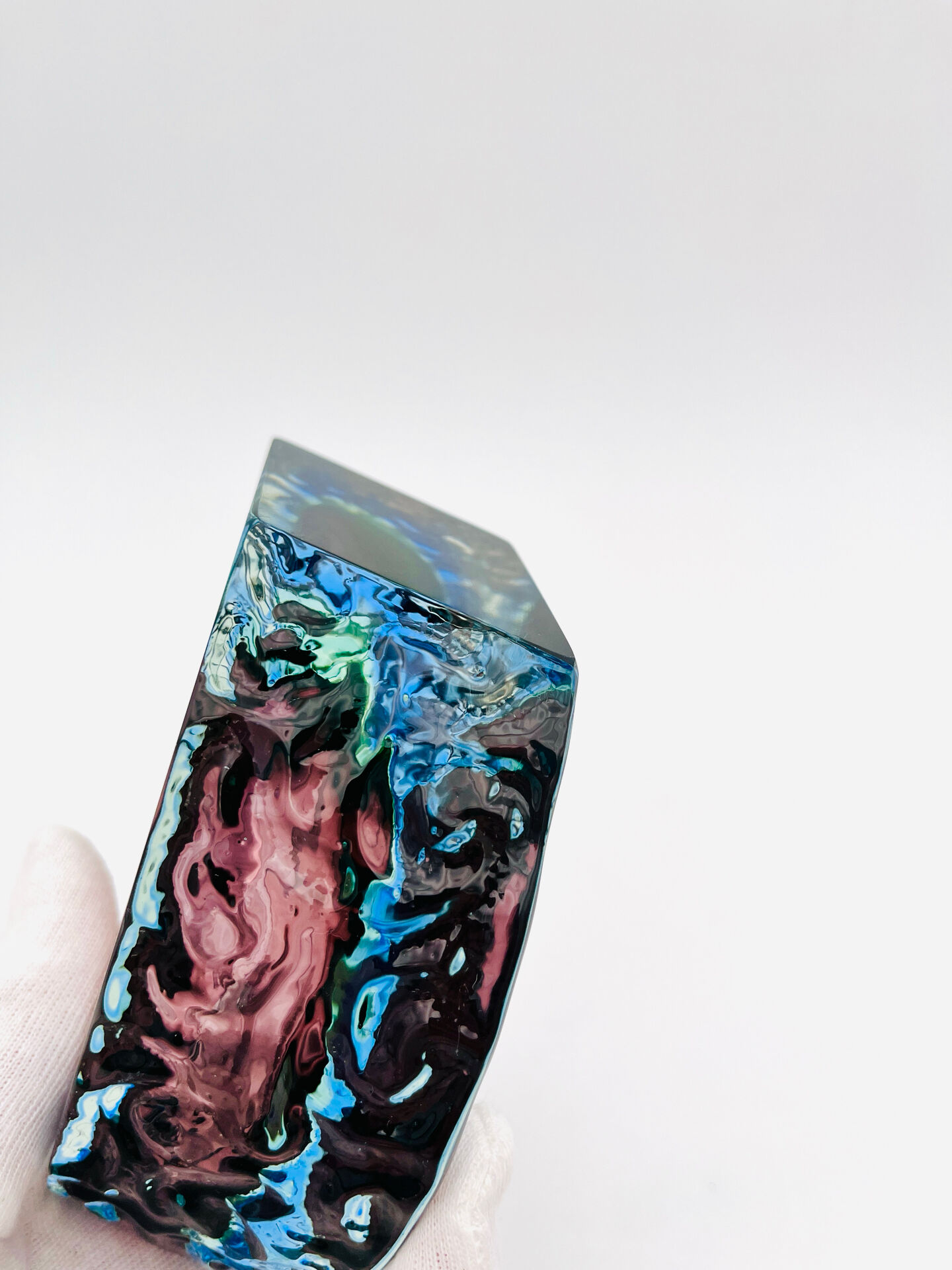 Mandruzzato Murano Sommerso Quadri-layer Outline UV Rare 70s Vase