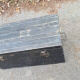 Old wooden trunk with interior compartments