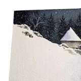 Olivier Dunrea gouache It's Snowing