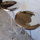 Pair 2 high bar stools all chrome