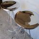 Pair 2 high bar stools all chrome