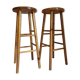 Paire de tabourets vintage en bois