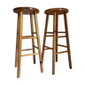 Pair of vintage wooden stools