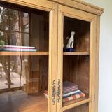 Glass cabinet or display case in pine 1950