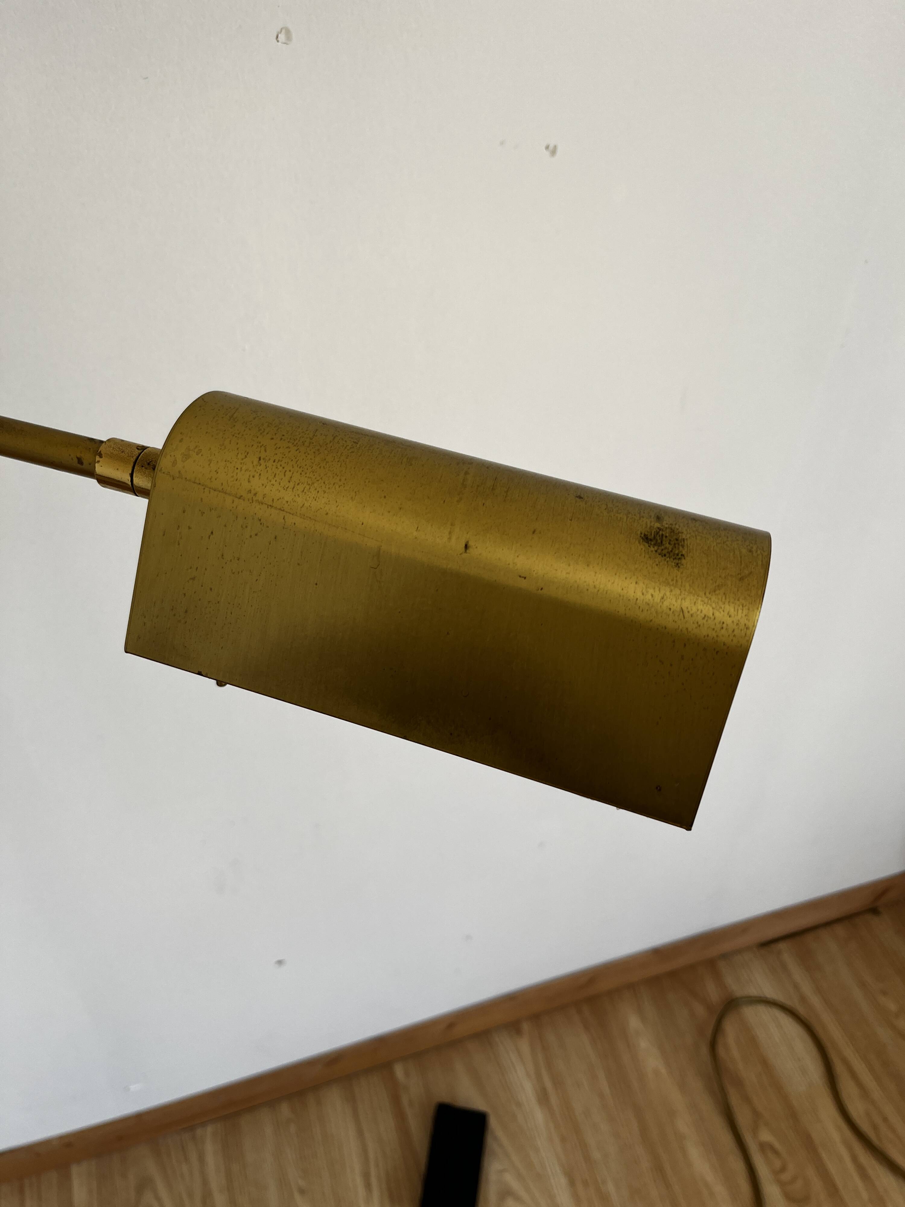 Brass reading floor lamp