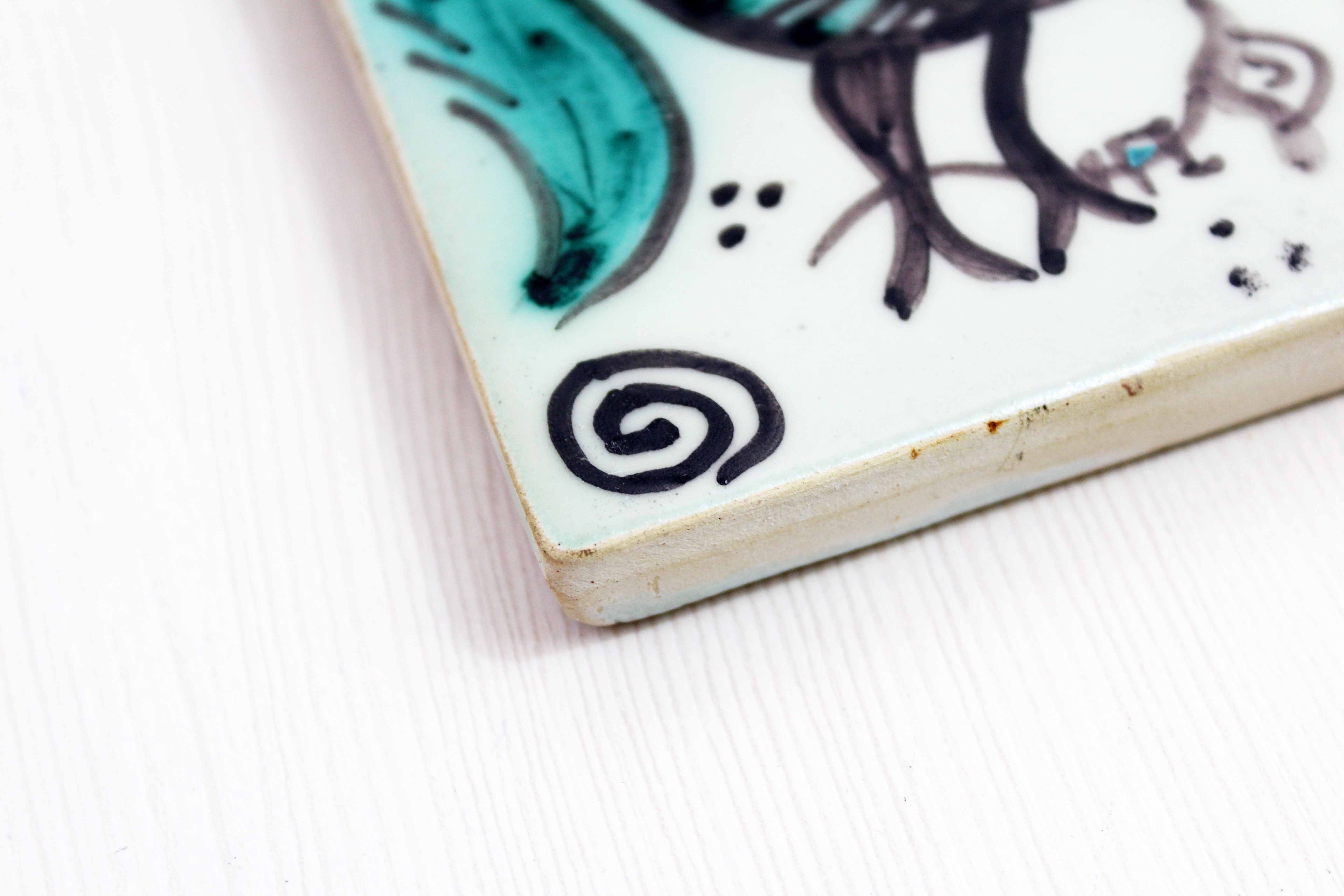 Hand-painted ceramic tile