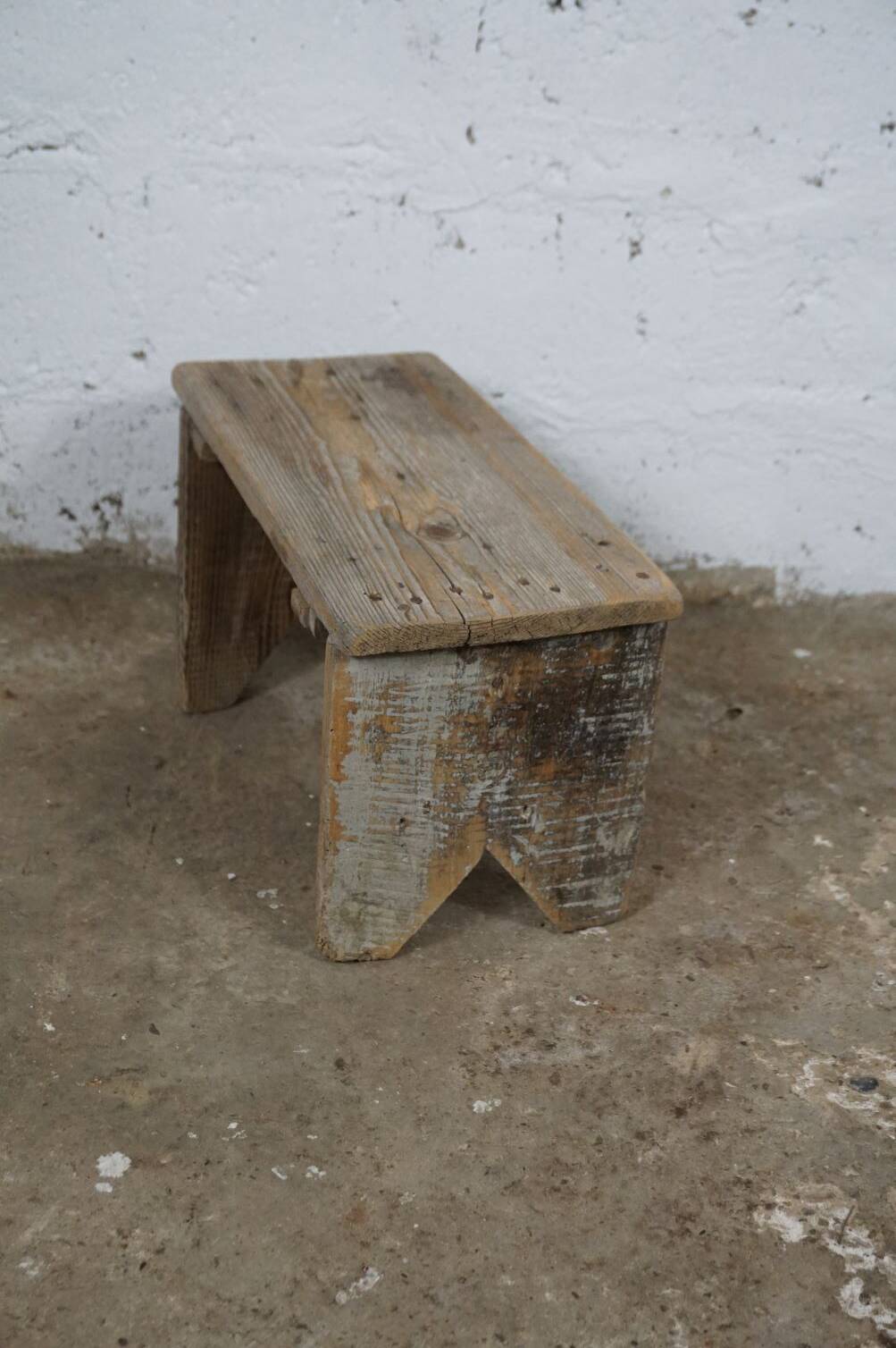 Vintage handcrafted raw foot stool