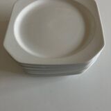 Set of 6 octagonal Scandinavian dinner plates 1970