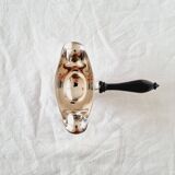 Classic style sauce boat, Perlas model, in silver metal, with removable handle
