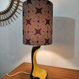 Vintage ceramic lamp free form Yellow and Black