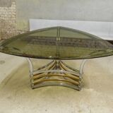 smoked glass & metal table, 1970