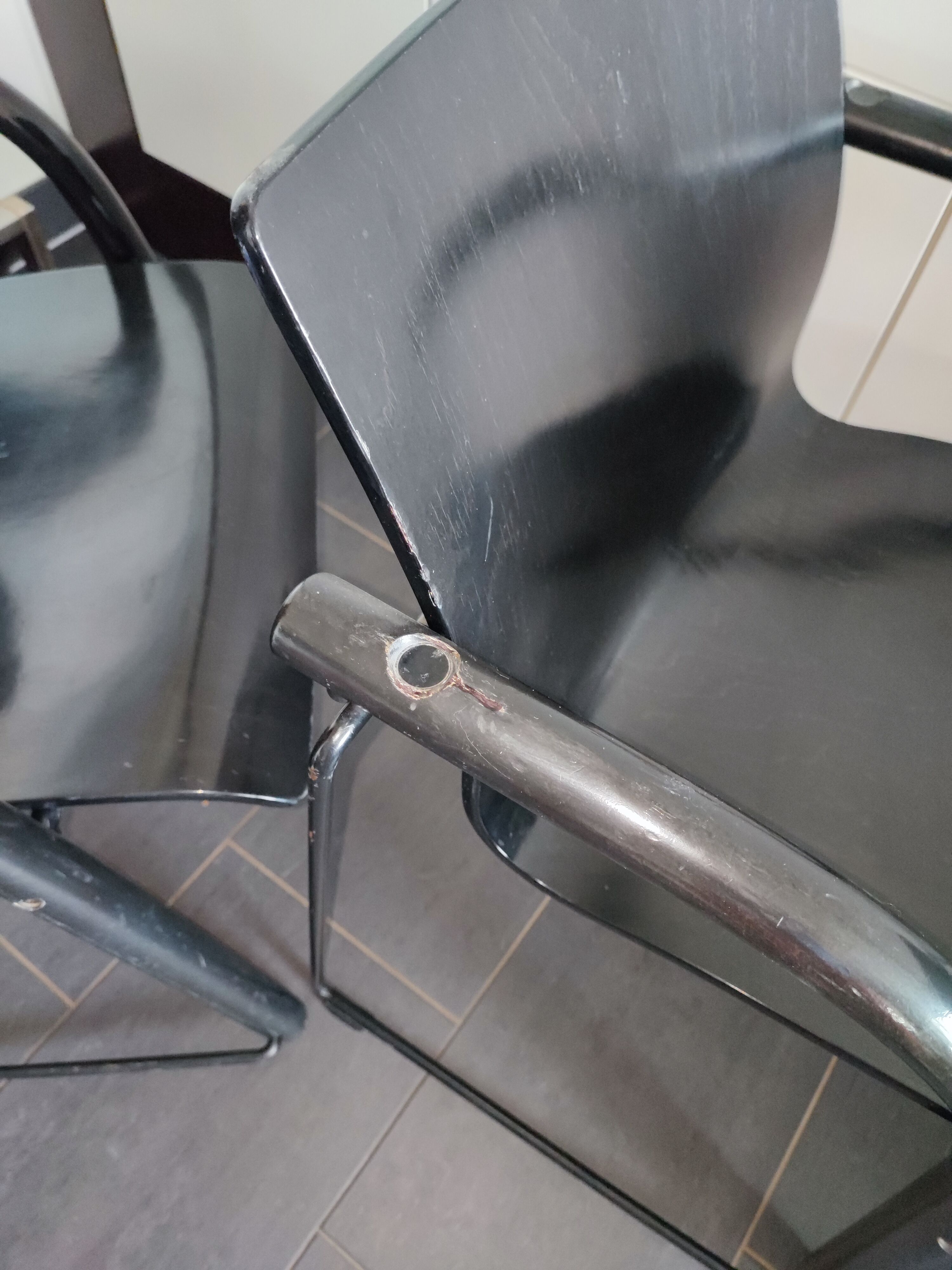 Thonet S320 black chairs