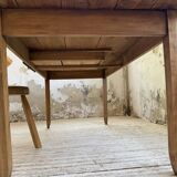 Beech and pine farmhouse table with spindle legs 170 cm