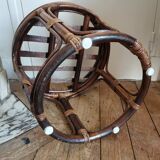 Rattan stool pouf