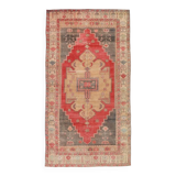 Tapis vintage rouge classique et bordé 5 x 9, 146 x 267 cm