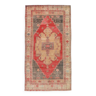 5x9 Classic & Bordered Red Vintage Rug, 146x267Cm