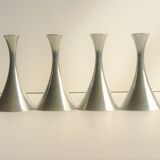 Set of 4 Art Deco candle holders by Just Andersen from the 1940s - fine elegant minimalist design.