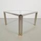 Table basse Regency T28 en laiton et verre de Peter Ghyczy, années 1970