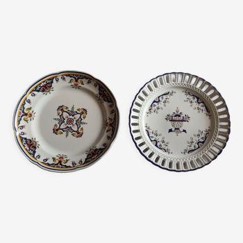 Lot de 2 assiettes faïence