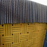 Fauteuil velours bleu