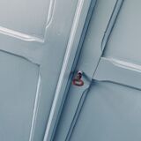 Blue grey parisian wardrobe