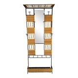 Vestiaire, portemanteau en rotin, années 70