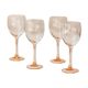 4 verres à pied saumon