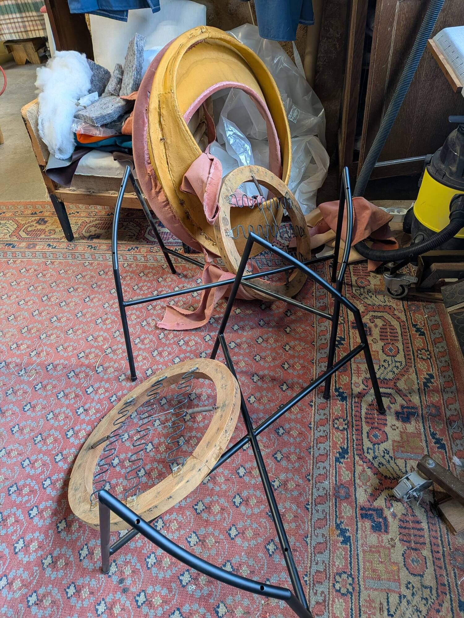 Pair of Saturn armchairs by Geneviève Dangles and Christian Defrance.