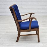 1960s, Danish easy armchair by Fritz Hansen, wool fabric, beech wood.