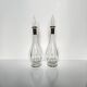 Pair of crystal decanters with solid silver mounts