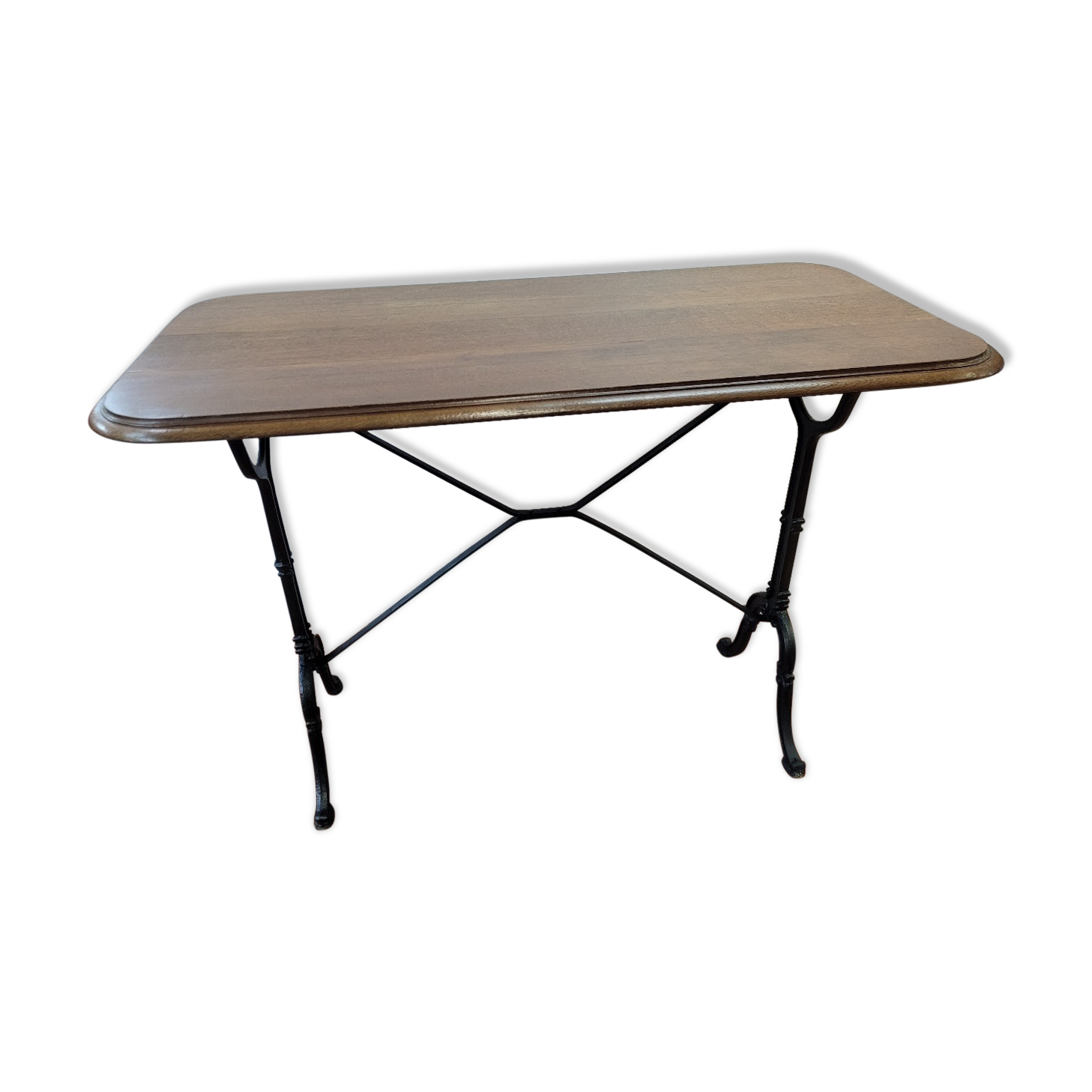 Antique bistro table with oak top