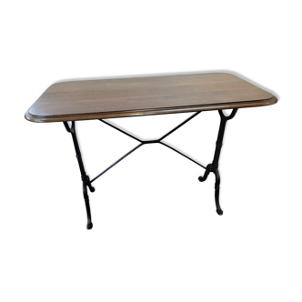 Table de bistrot ancienne dessus en chêne
