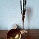 6 champagne flutes in brass and silver plated metal 1970