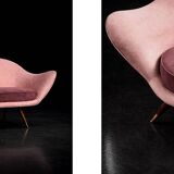 Vintage Mid-Century Space Age Velour Lounge Set from Paged, 1972, Set of 3