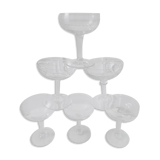 Lot de 6 coupes à champagne en cristal dépareillées début XXeme