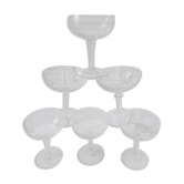 Lot of 6 mismatched crystal champagne glasses early 20th century