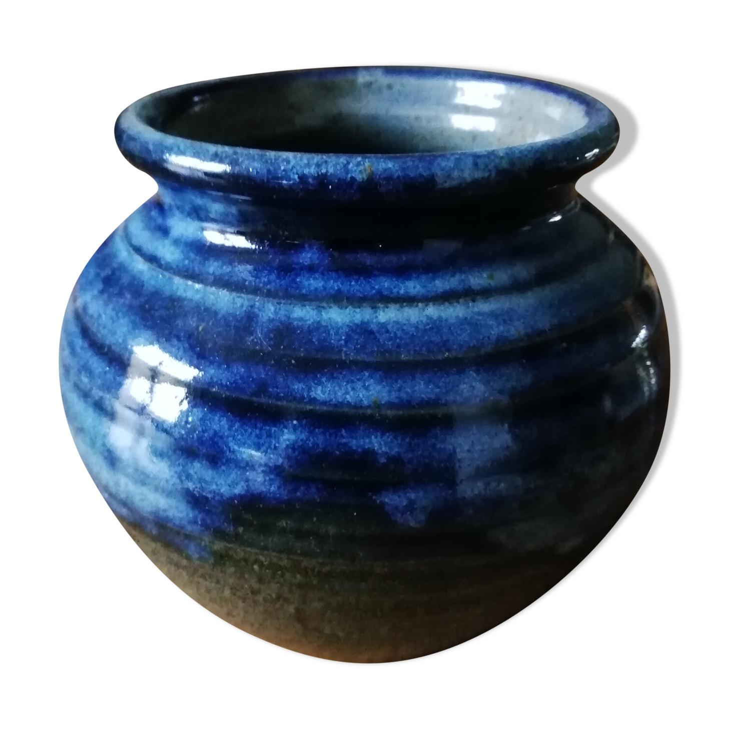 Blue ceramic vase