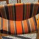 Set of 5 70s designer chairs in beech and orange and brown velvet Self éditeur