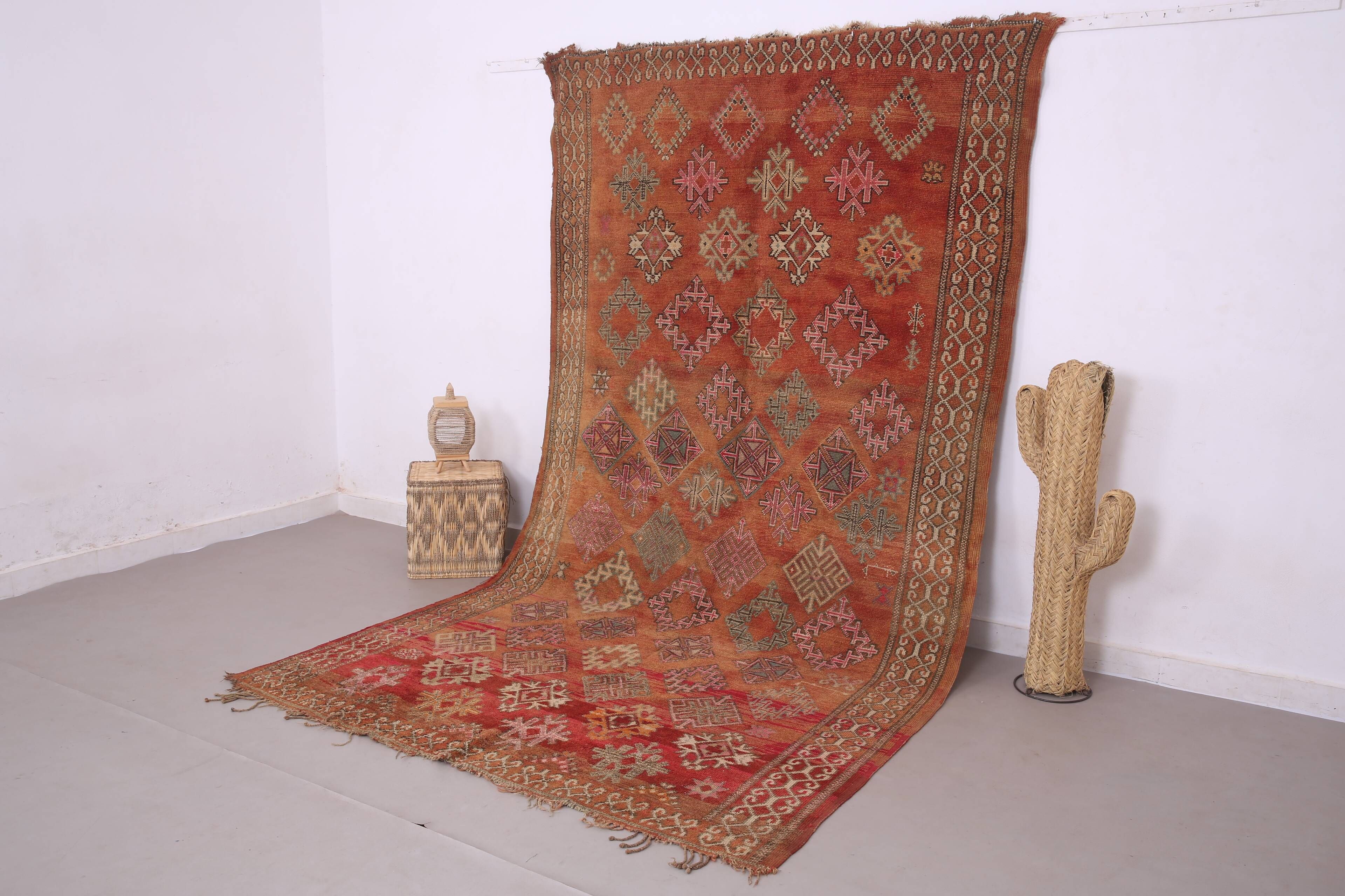 Vintage Moroccan Wool Rug 185 x 337 cm - Berber Handmade Rug - Bohemian Rug