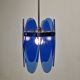 Blue Glass Chandelier or Pendant by Veca, Italy 1970's